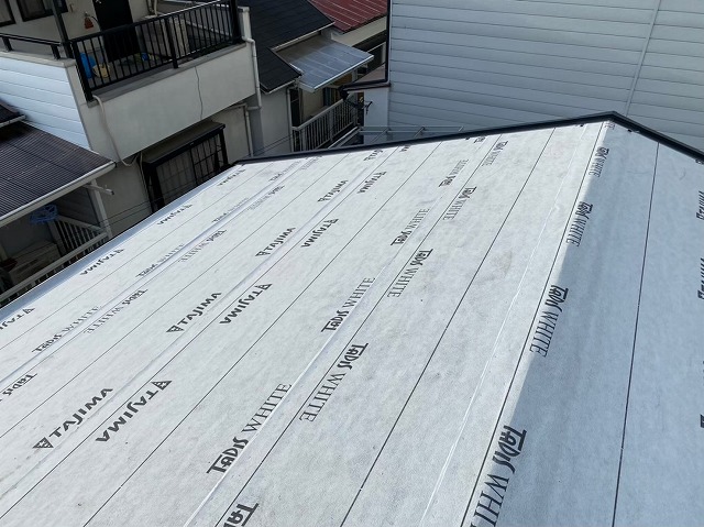 防水紙設置改質アスファルトルーフィング